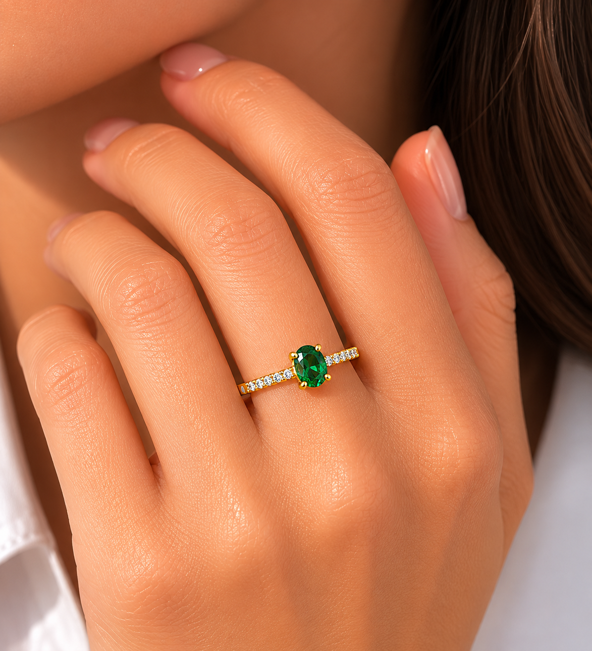 Anillo Orquídea Esmeralda