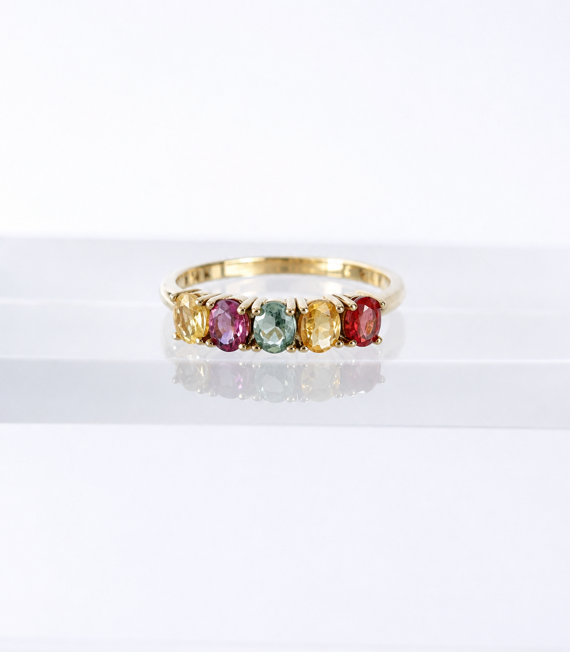 Anillo COLIBRÍ - Tourmalina Paraiba, Citrina, Topacio, Granate, Topacio Limón