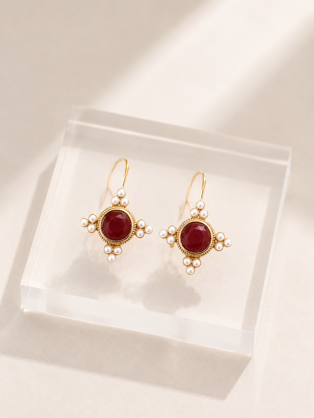 ALMA Earrings - Small RUBY