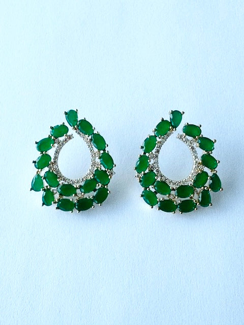 Aretes de Coctel Verde Esmeralda