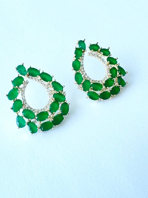 Aretes de Coctel Verde Esmeralda