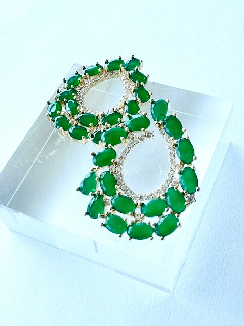 Aretes de Coctel Verde Esmeralda