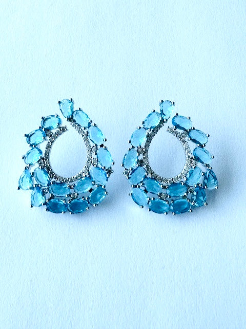 Aretes de Coctél Azul Turquesa