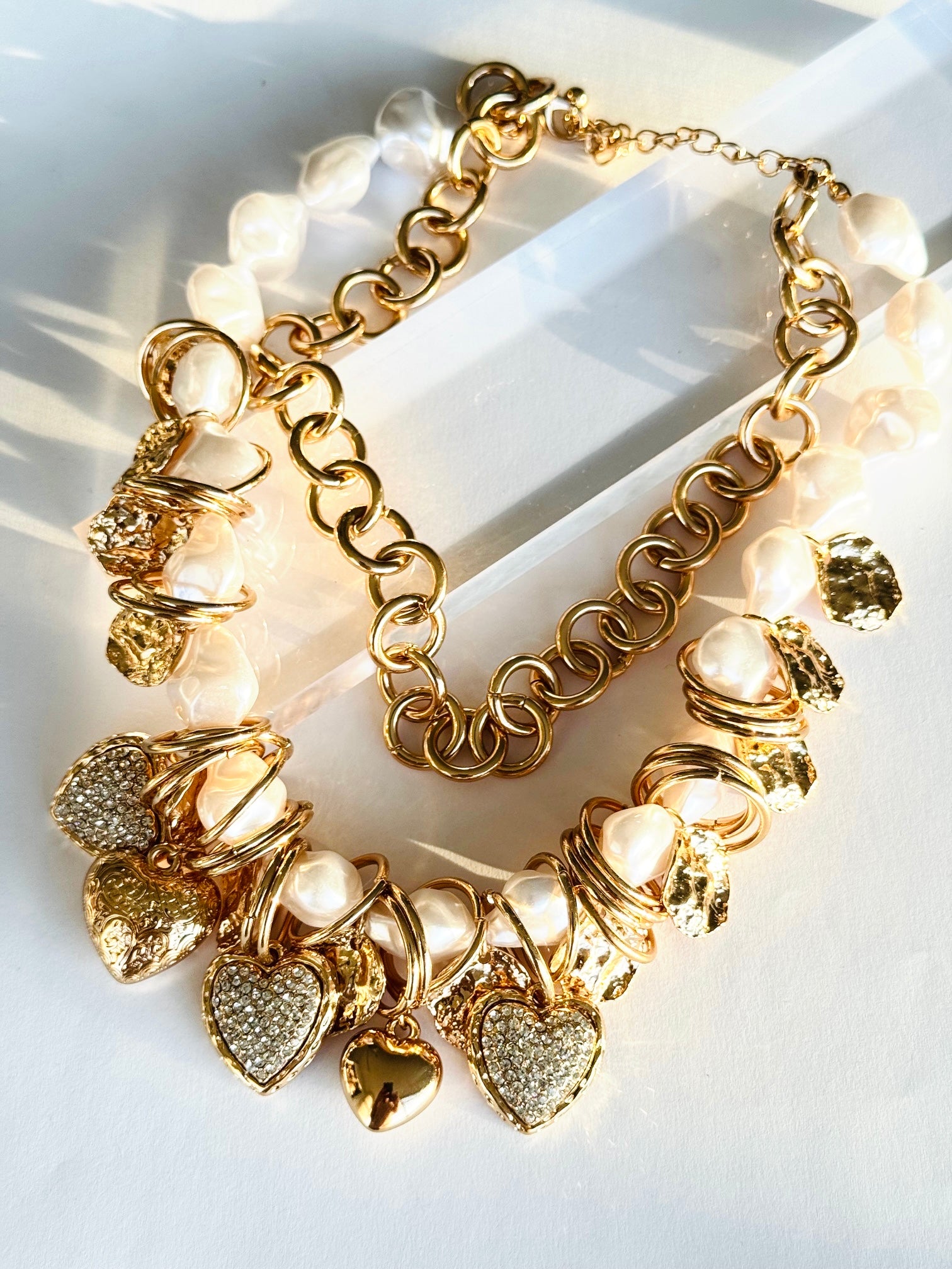 Collar Doble Charms y Corazones