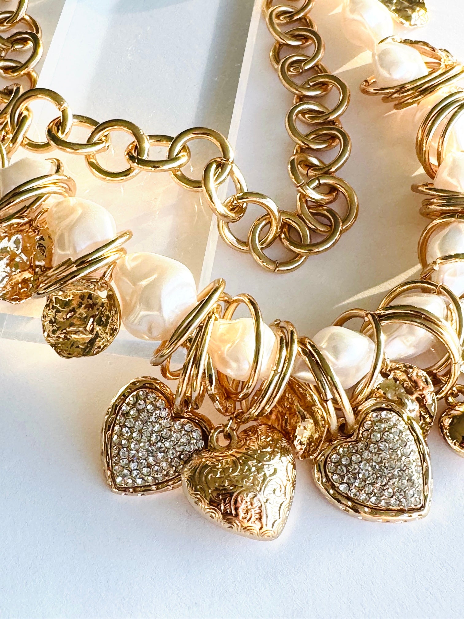 Collar Doble Charms y Corazones