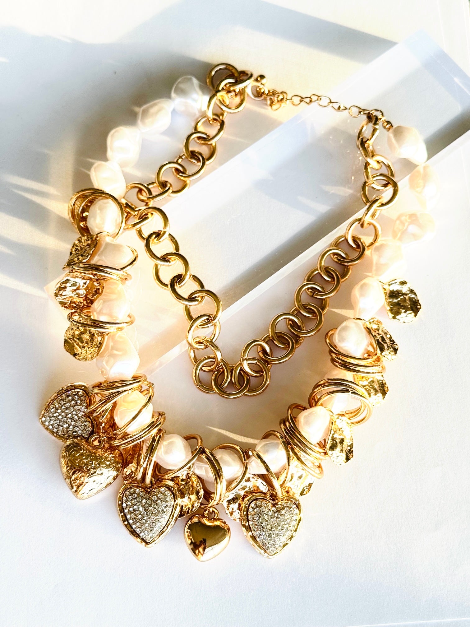 Collar Doble Charms y Corazones