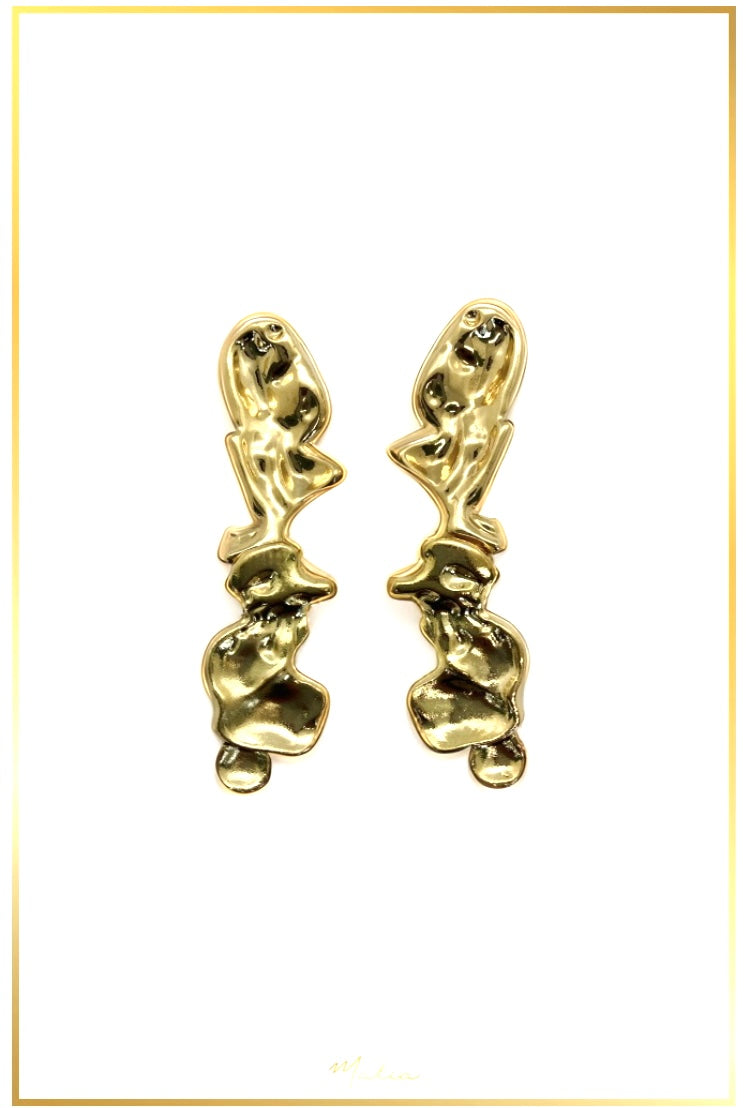 Aretes Colgantes en Chapa de Oro