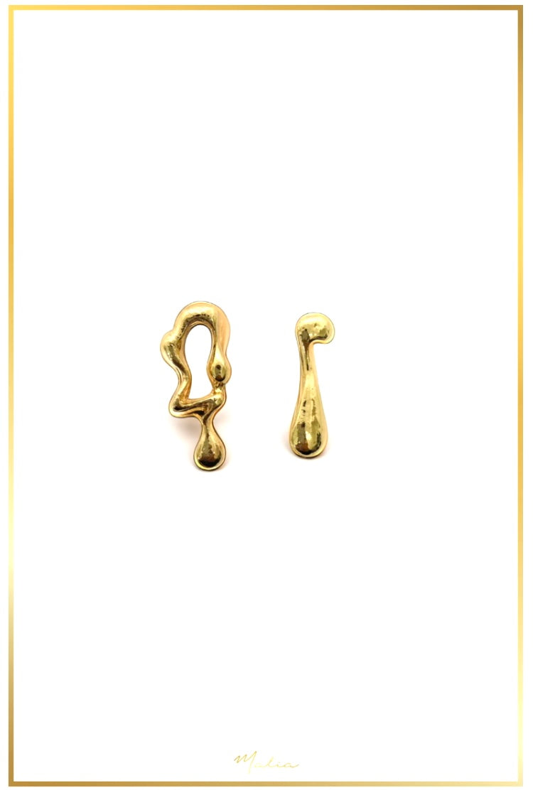 Aretes Derretidos en Chapa de Oro Chicos