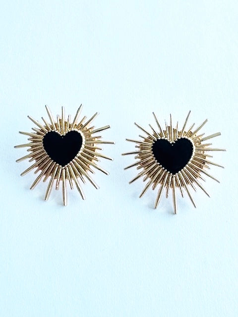 Aretes Corazón Negro