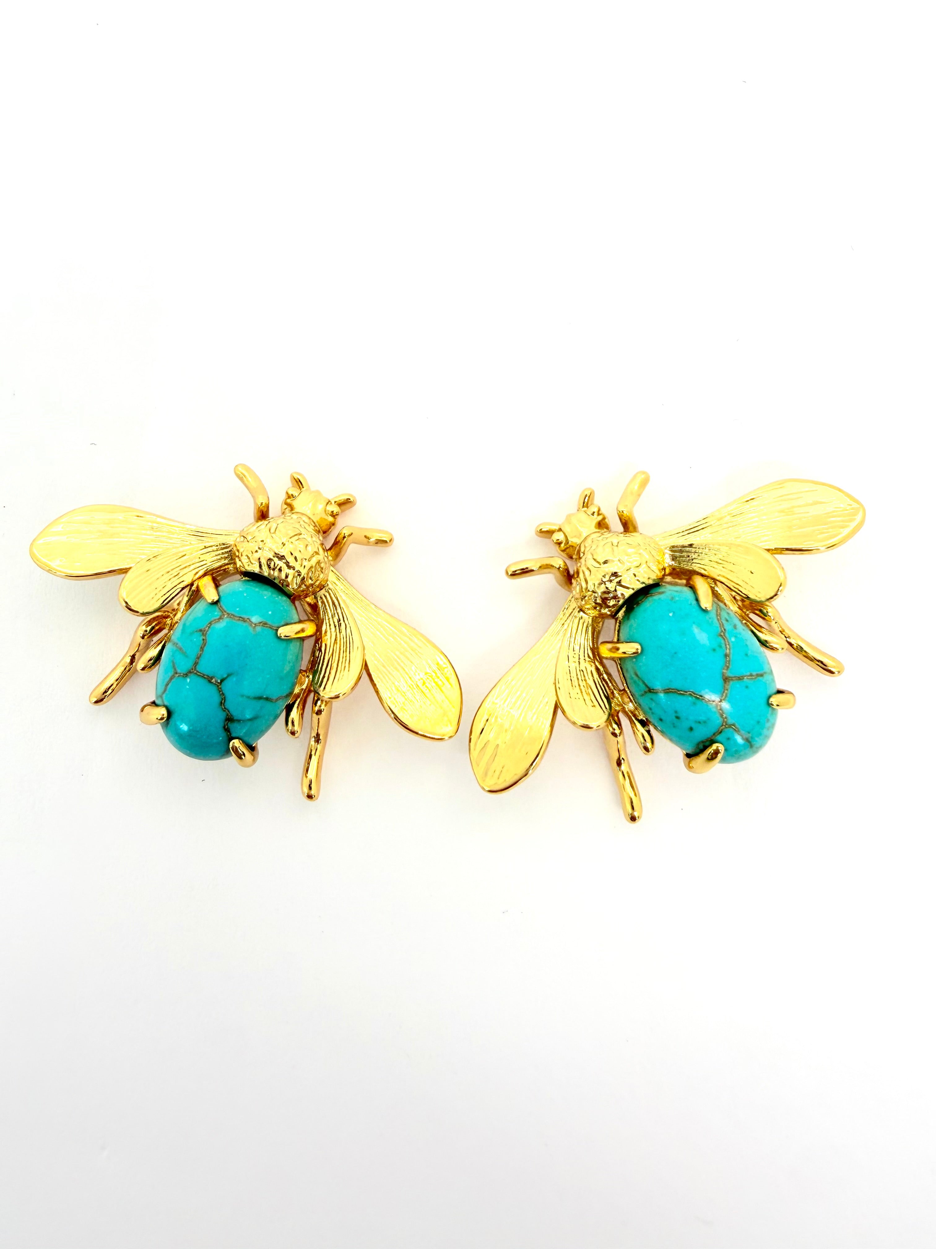 Aretes MIEL TURQUESA