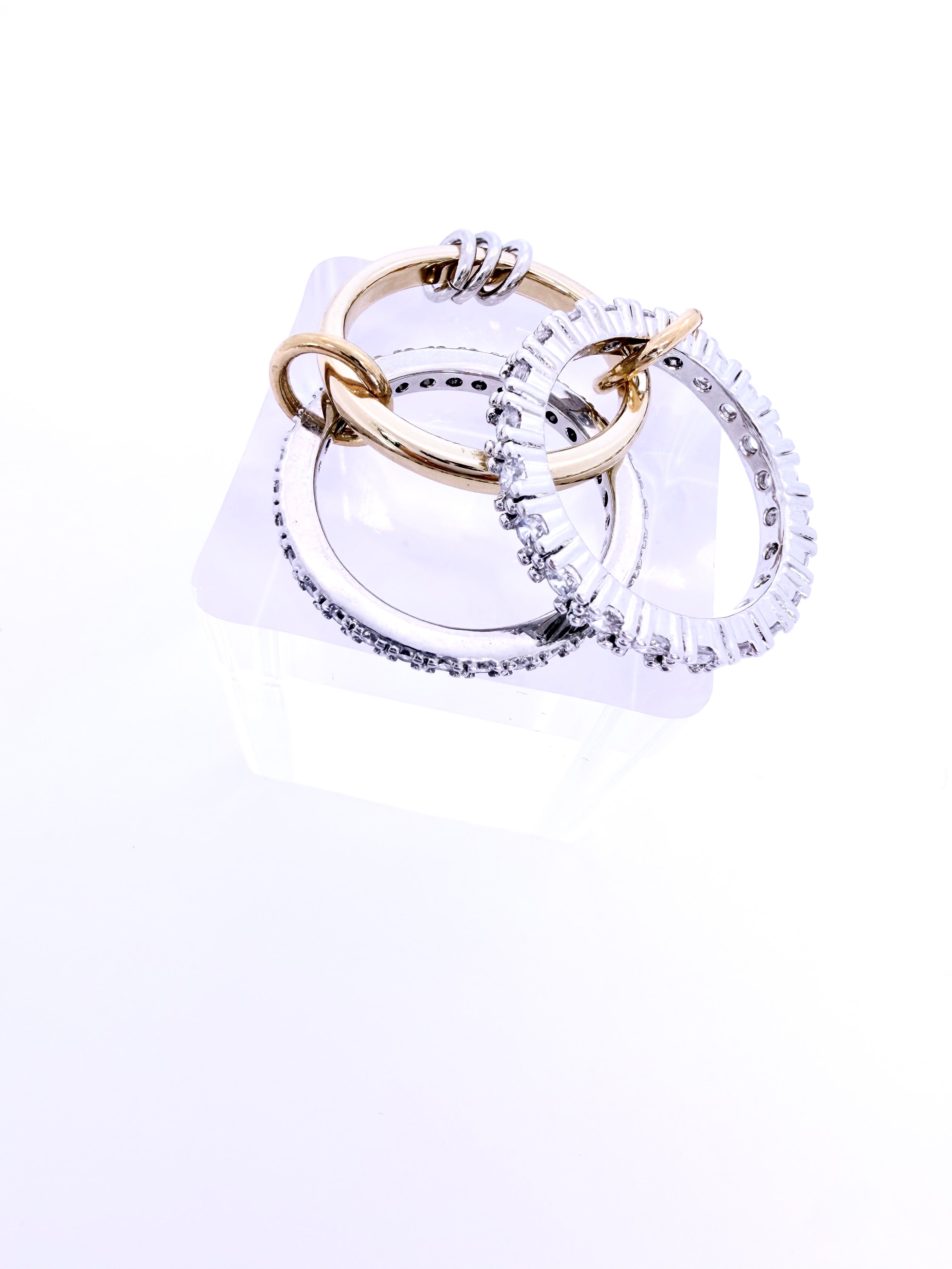 Anillo ENTRELAZADO - Circonias Combinado