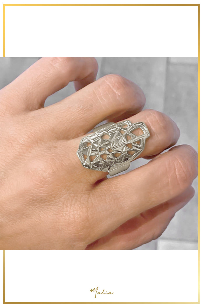 Anillo Geométrico en Plata Sterling .925