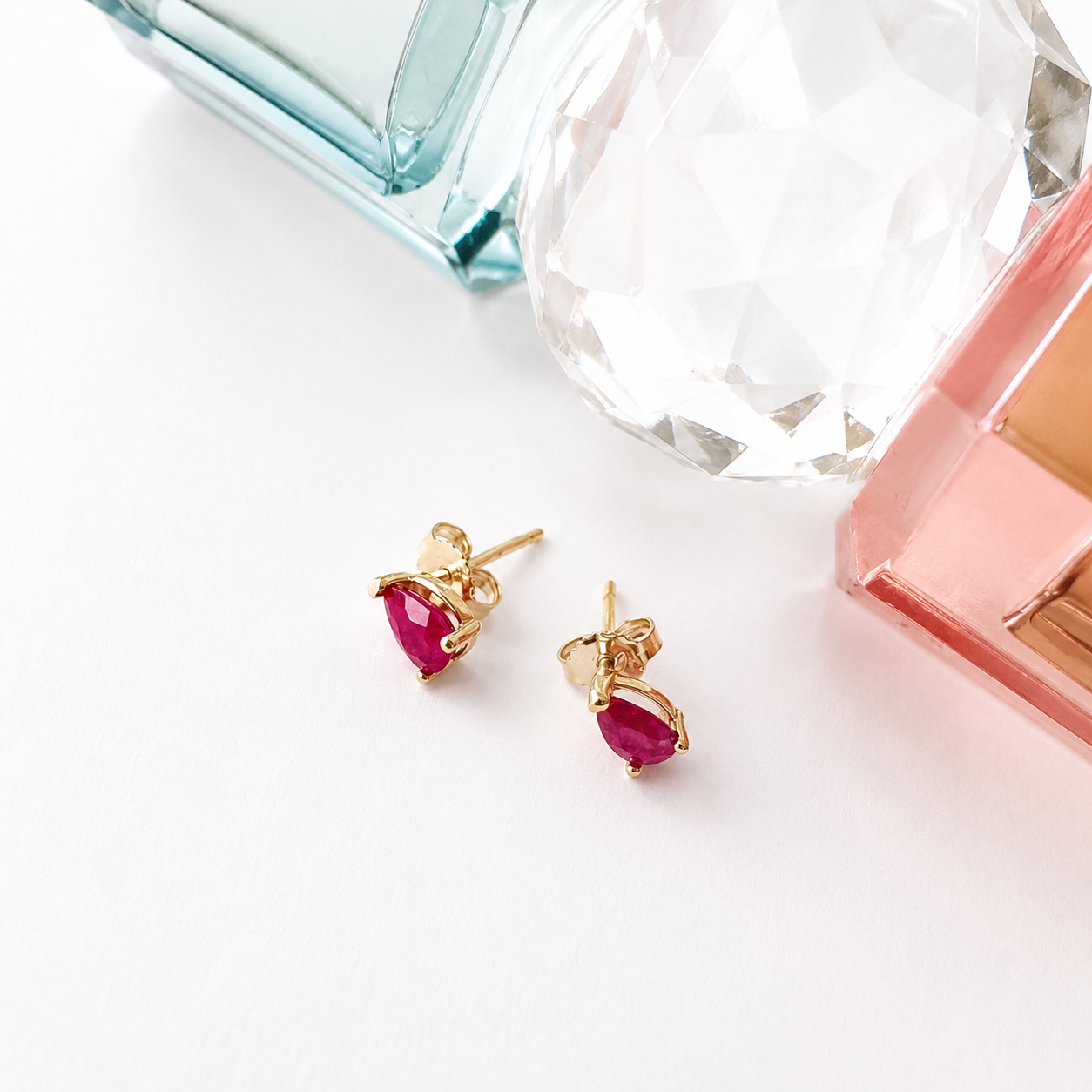 Aretes Gota Rubí