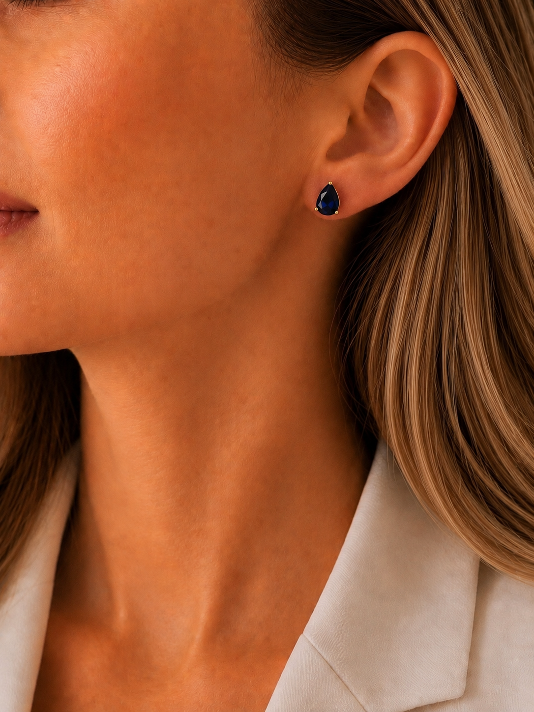 Aretes Gota Zafiro