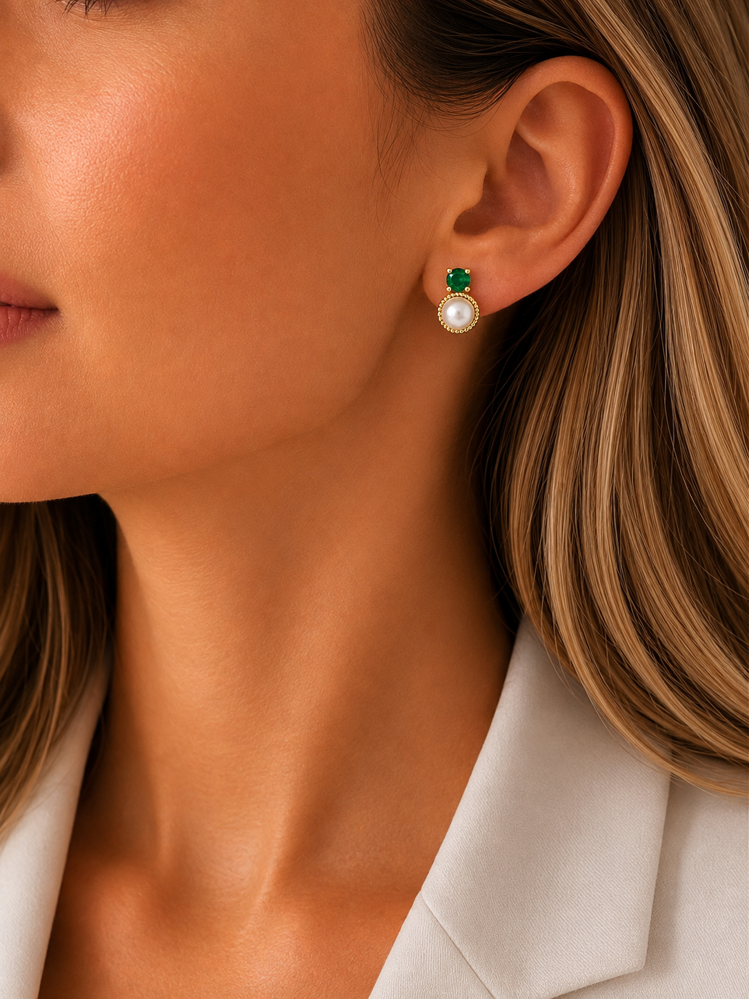 Aretes Jaguar Esmeralda