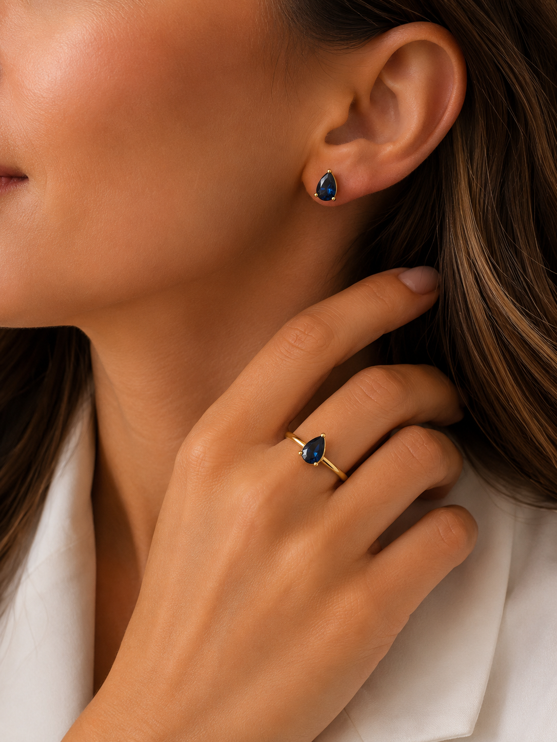Aretes Gota Zafiro
