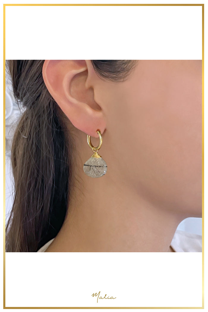 Arracadas Mini Cuarzo Rutilado Natural