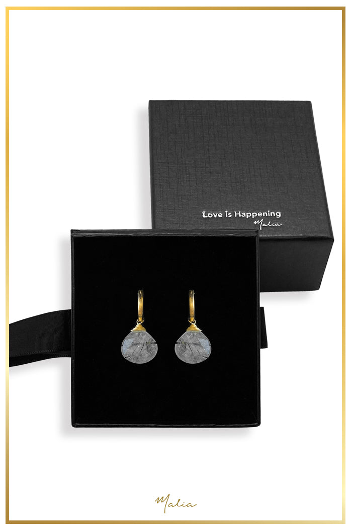 Arracadas Mini Cuarzo Rutilado Natural