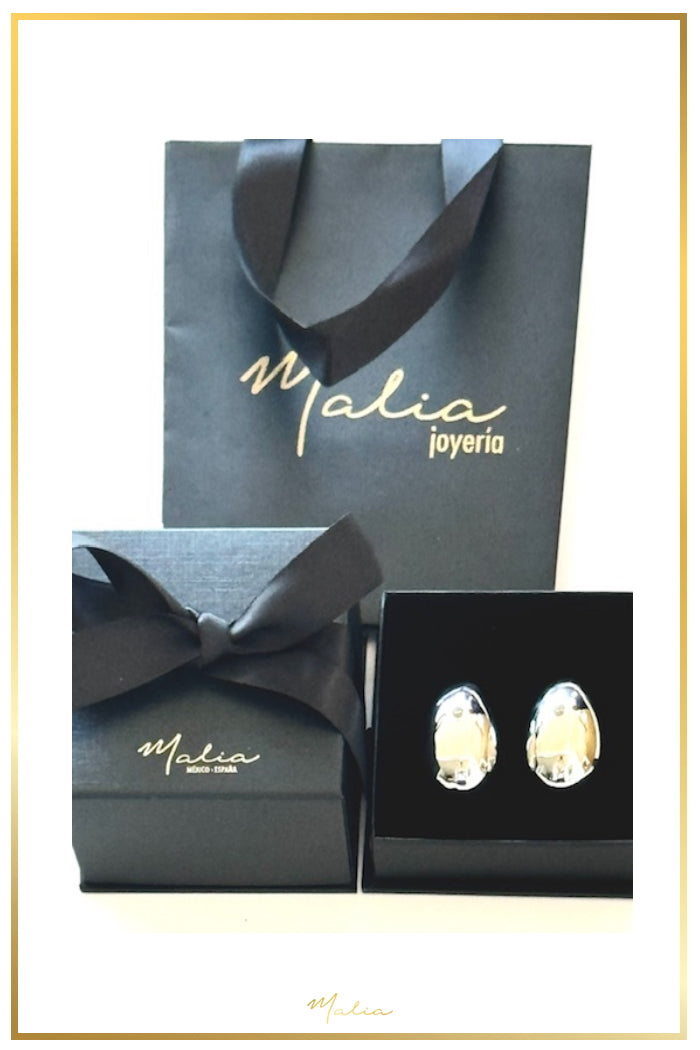 Aretes Gotas Maxi en Rodio