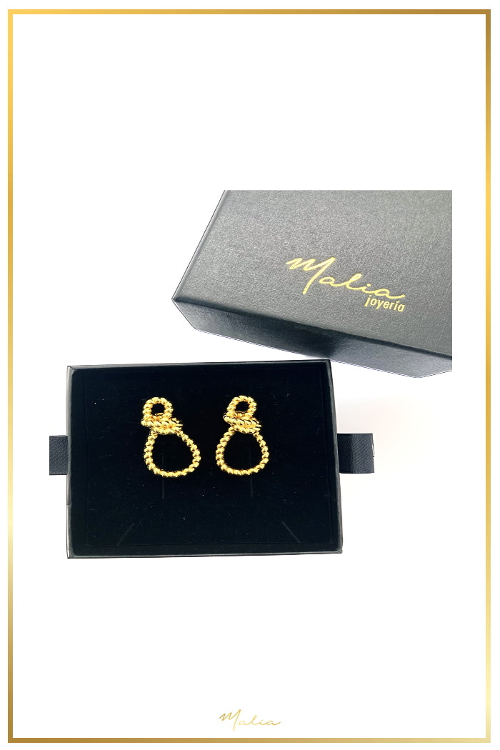 Aretes de Cuerda en Chapa de Oro