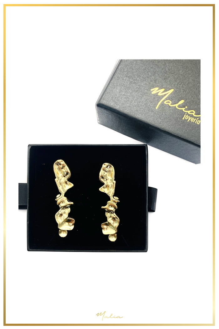 Aretes Colgantes en Chapa de Oro