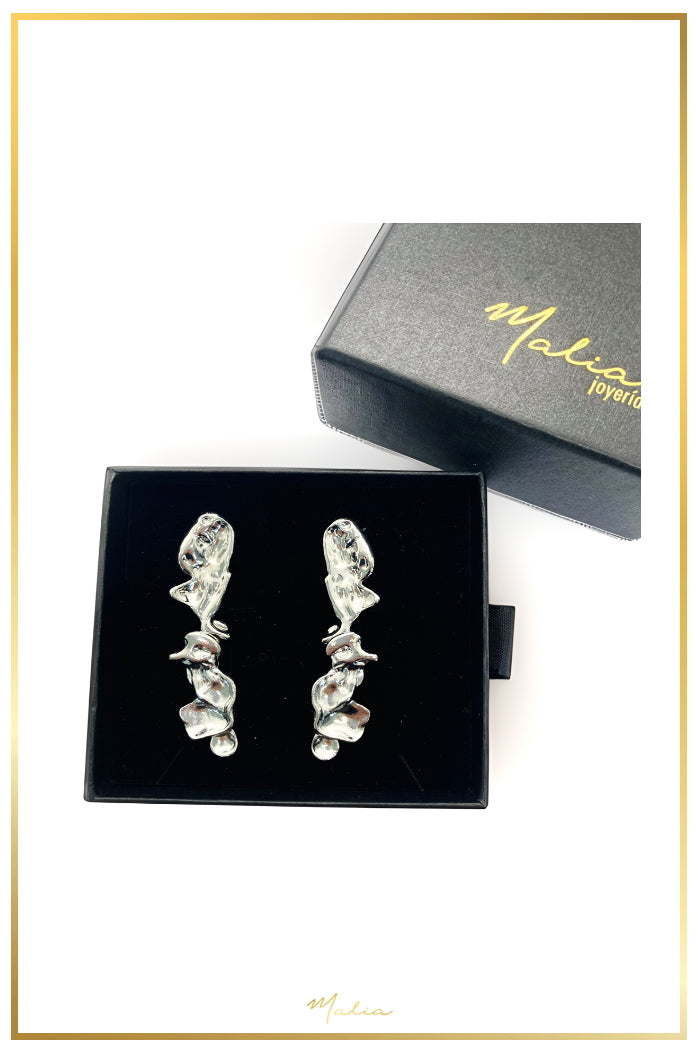 Aretes Colgantes en Rodio
