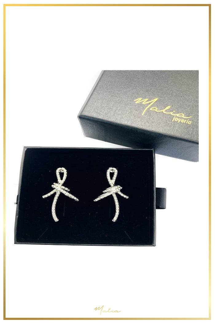 Aretes Nudo en Rodio