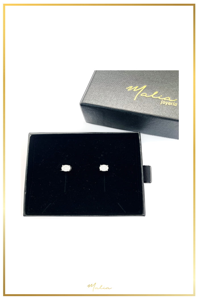 Aretes Studs Circonias Pavee en Rodio