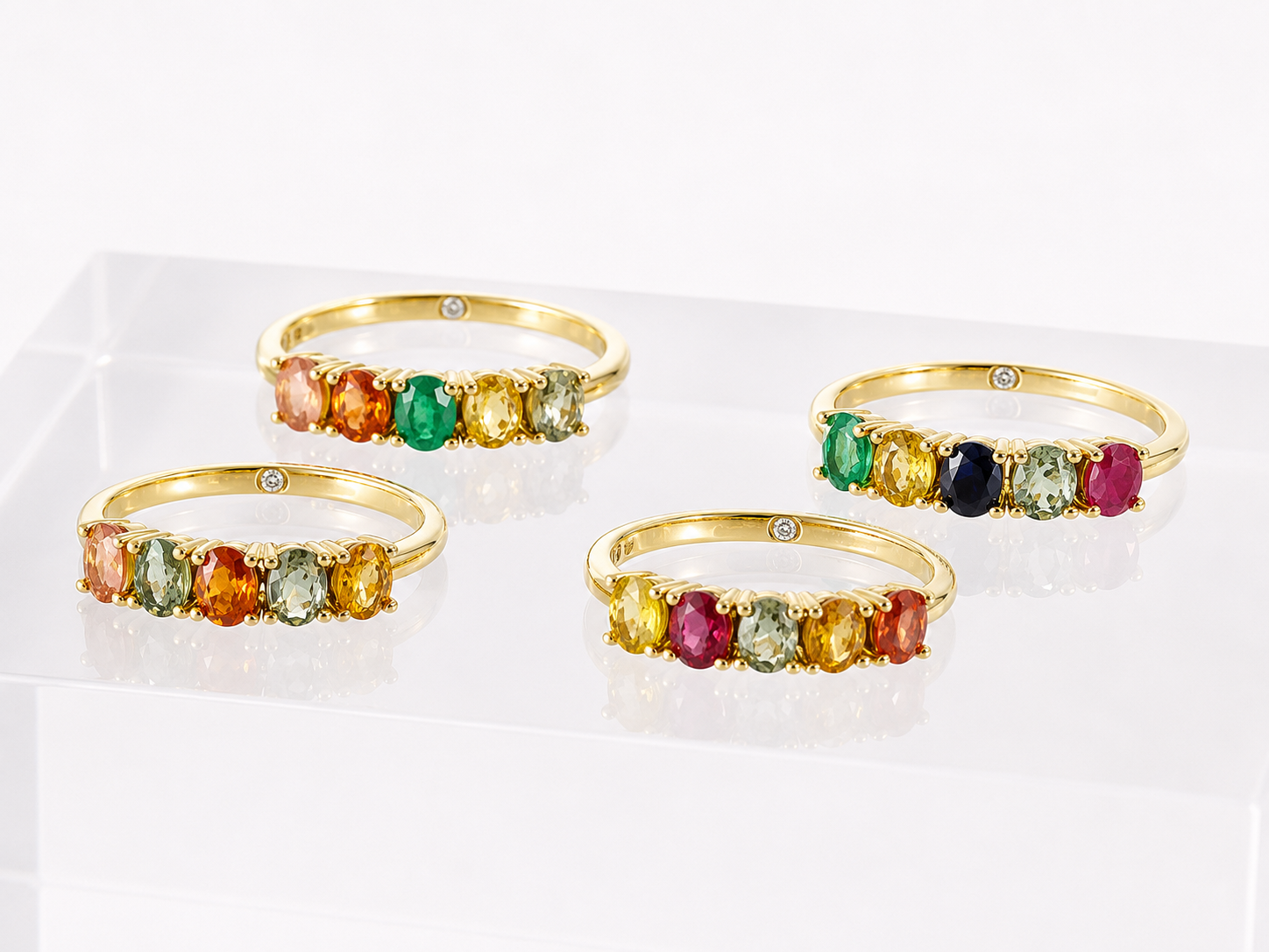 HUMMINGBIRD Ring - Tourmaline, Citrine, Topaz, Garnet, Lemon Topaz