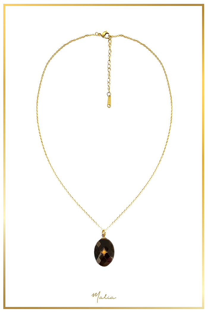 Collar Ojo de Tigre Natural con Estrella