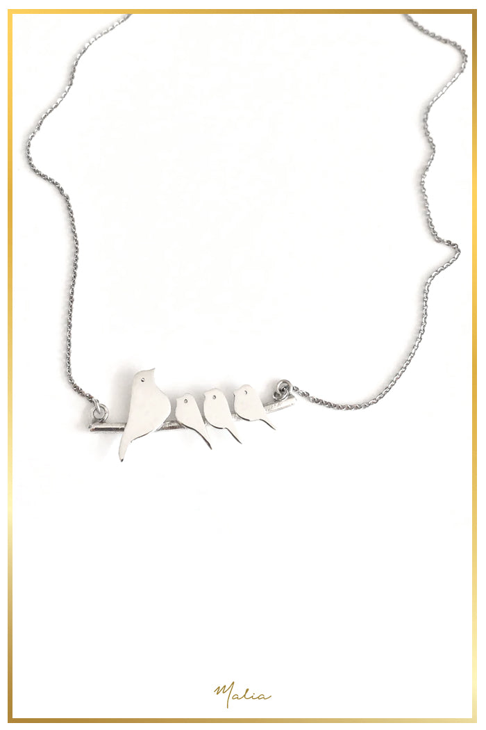 Collar 3 Pajaritos Plata Sterling .925
