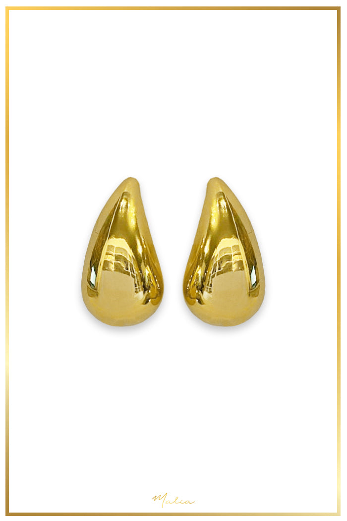 Aretes de Gota en Chapa de Oro