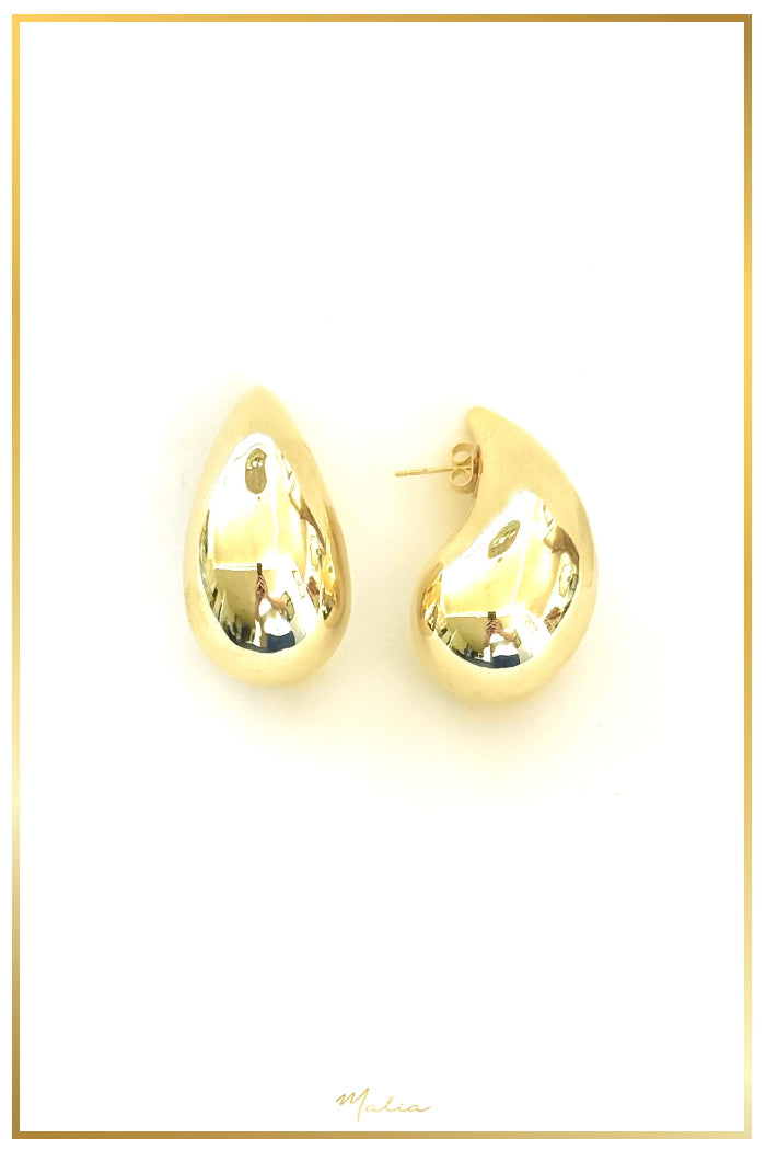 Aretes Gota Maxi en Chapa de Oro