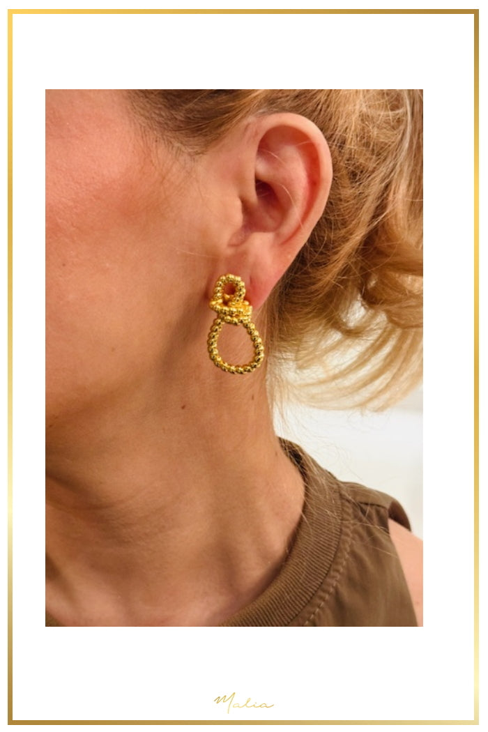 Aretes de Cuerda en Chapa de Oro