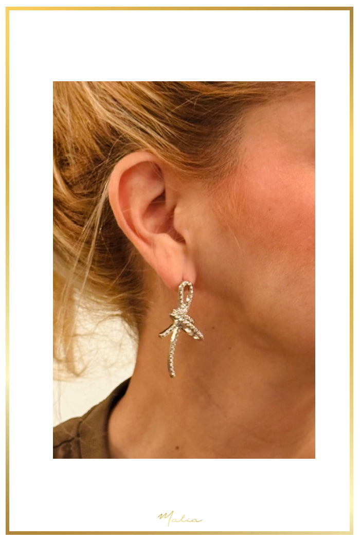 Aretes Nudo en Rodio