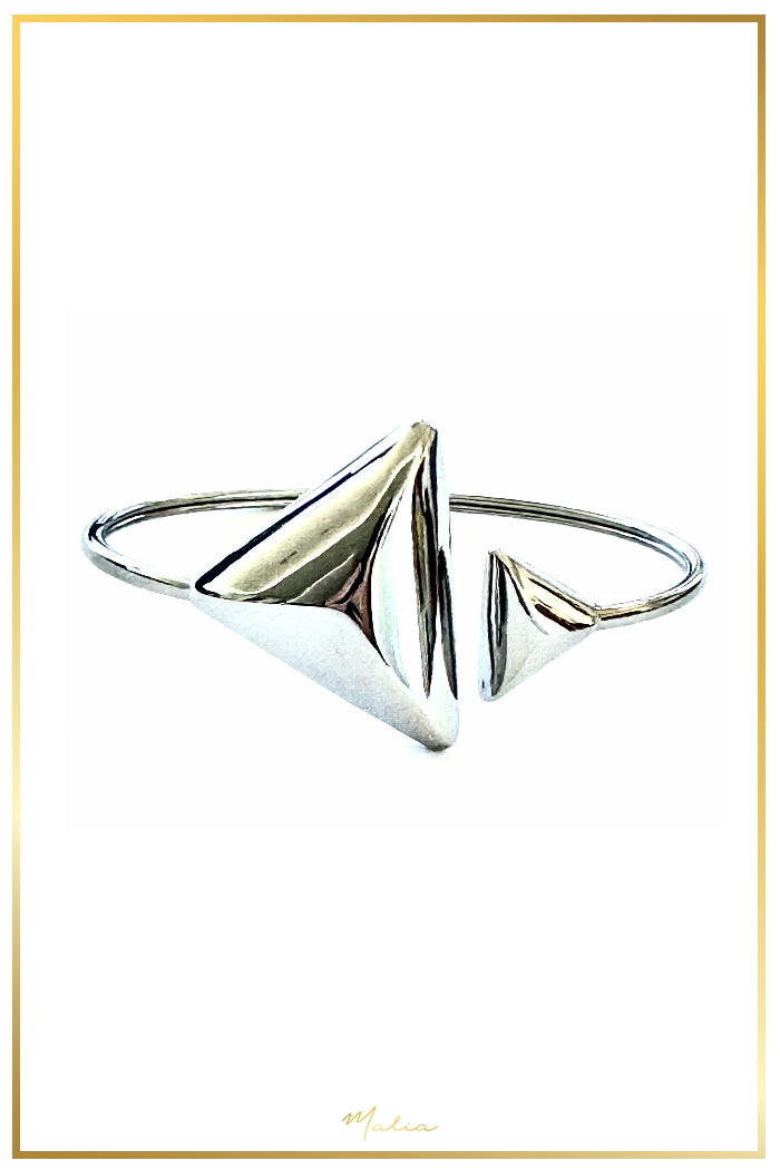 Pulsera Cuff Triangular en Rodio