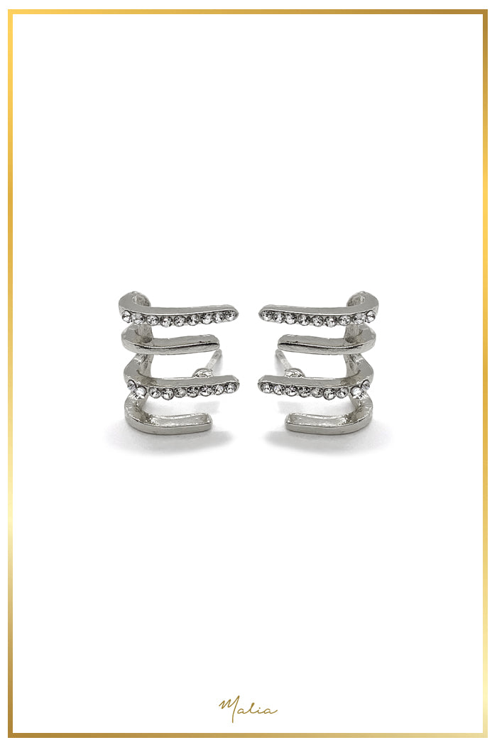 Aretes Multi Piercing Circonias en Rodio