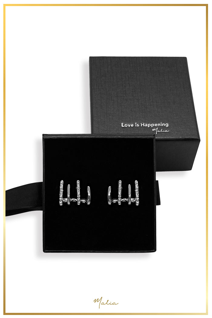 Aretes Multi Piercing Circonias en Rodio