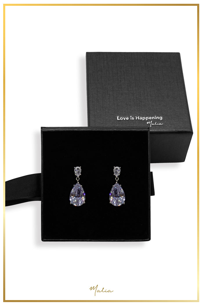 Aretes Circonias Gotas Colgantes