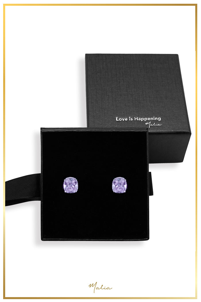 Aretes Studs Circonia en Rodio
