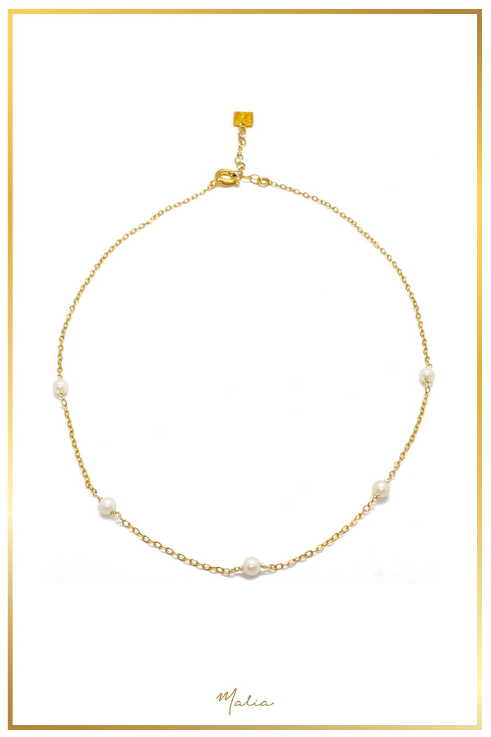 Collar Cadenita y Perlitas Cultivadas