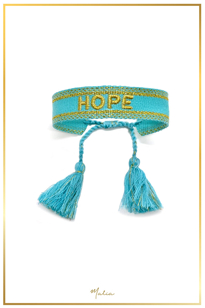 Pulsera Tejida HOPE Aqua Ajustable