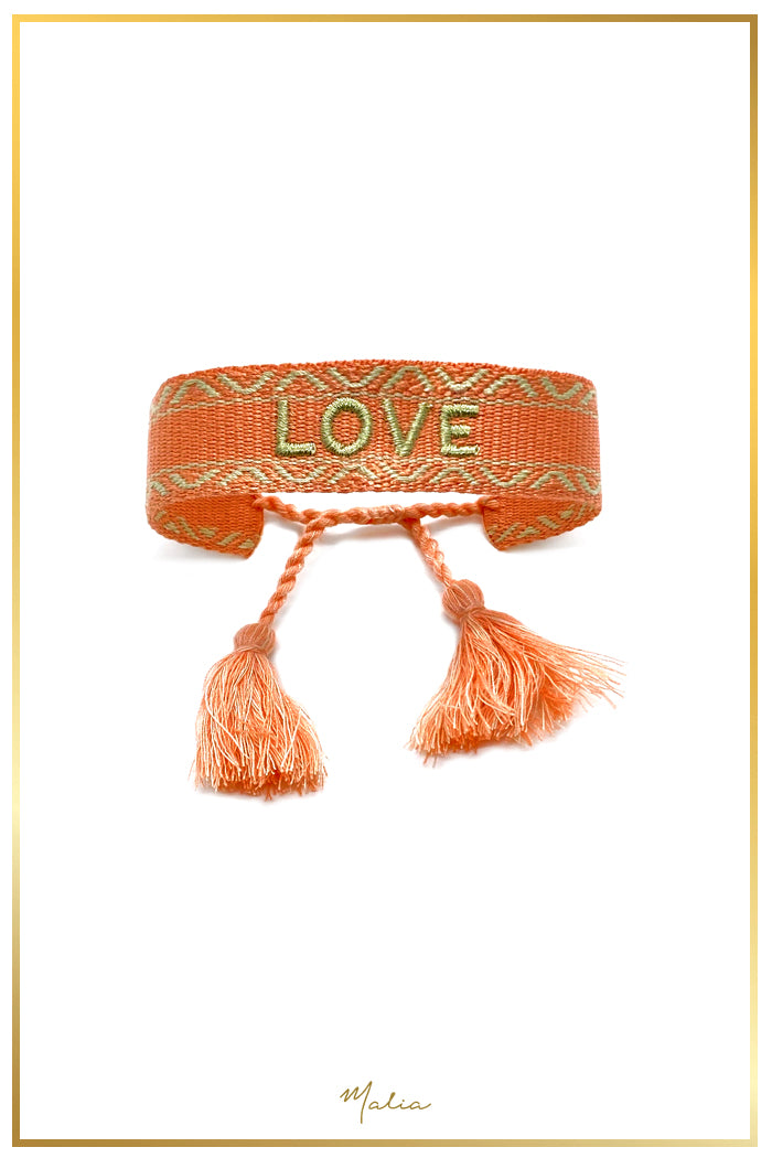 Pulsera Tejida LOVE Melon Ajustable