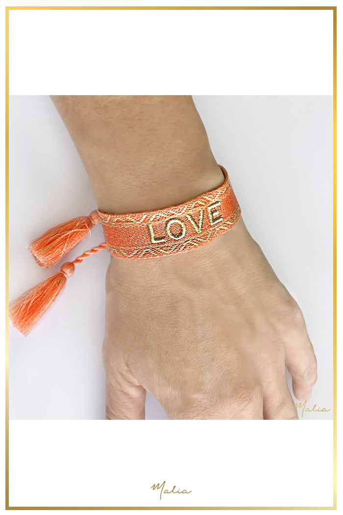 Pulsera Tejida LOVE Melon Ajustable