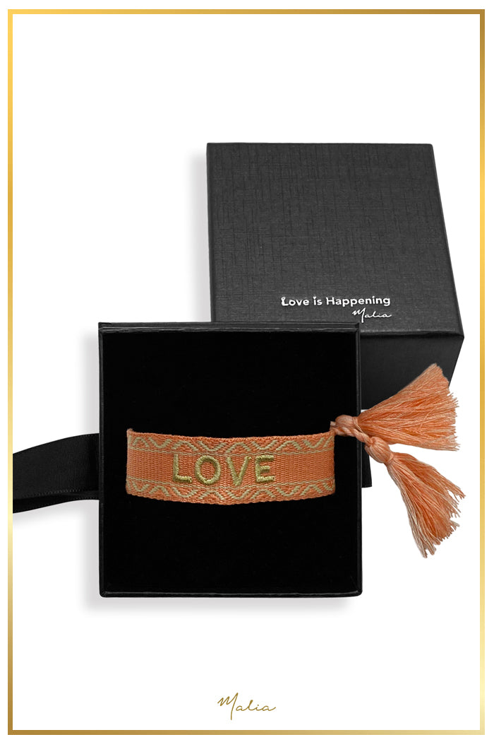 Pulsera Tejida LOVE Melon Ajustable
