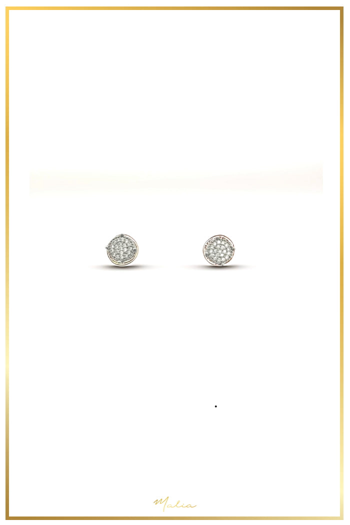 Aretes Studs Circonias Pavee en Rodio