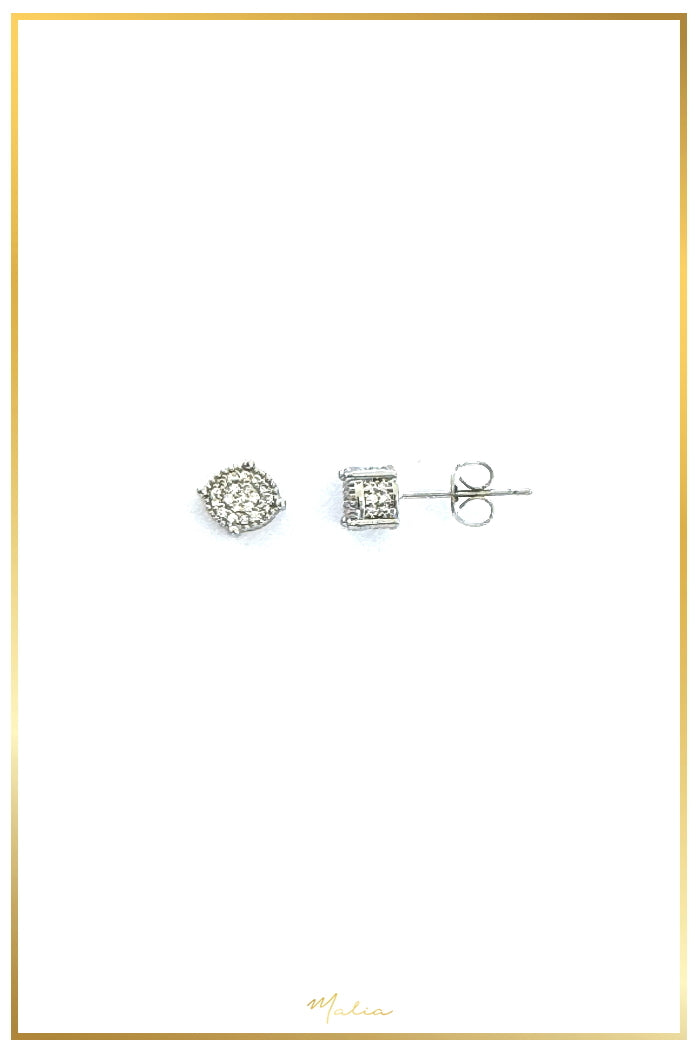 Aretes Studs Circonias Pavee en Rodio