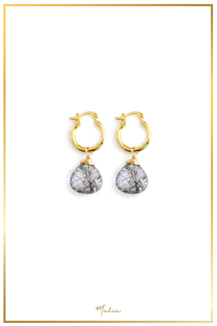 Arracadas Mini Cuarzo Rutilado Natural