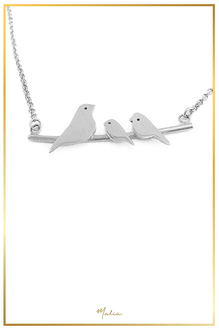 Collar 2 Pajaritos Plata Sterling .925