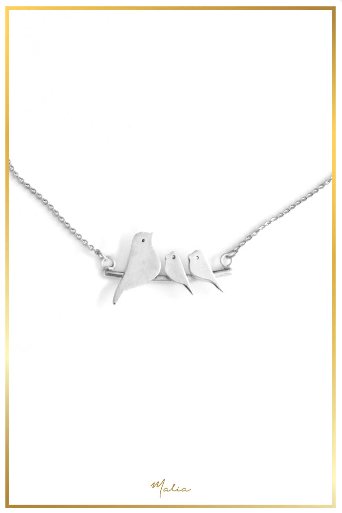 Collar 2 Pajaritos Plata Sterling .925